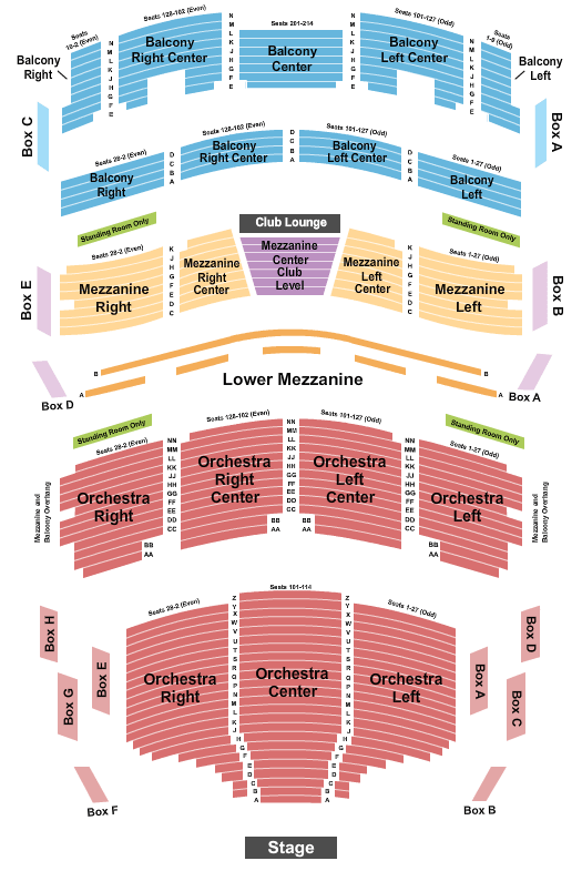 Broward Center For The Performing Arts SIX Seating Chart